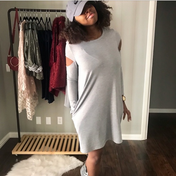 Long Sleeve Knit Tunic Jersey Dress - Picture 2 of 4
